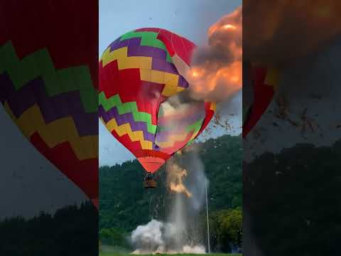 Hot Air Balloon Split Open And Explode