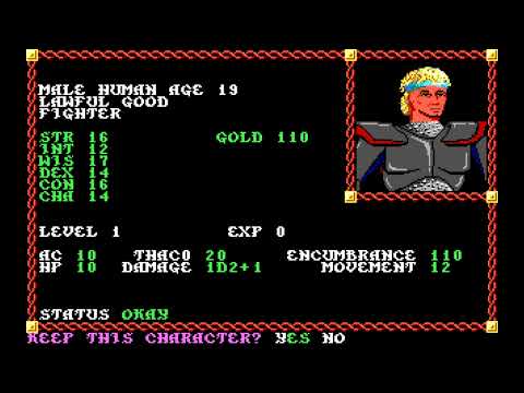 Let's Play Pool of Radiance - Part 1 - Character creation