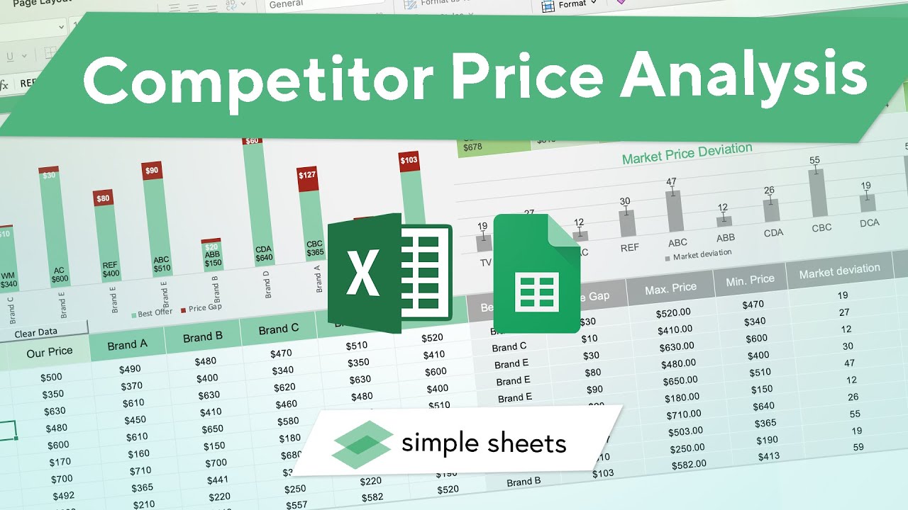 Competitor Price Analysis Excel Template Step-by-Step Video Tutorial by Simple Sheets