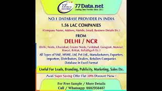 Get the List of 1.56 Lac Companies / Industries from DELHI / NCR.