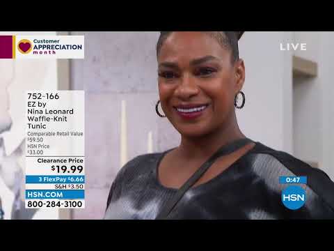 EZ by Nina Leonard Waffle Knit Tunic