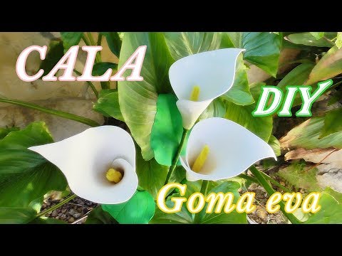 Como hacer flores de Calas en goma eva. Flores artificiales