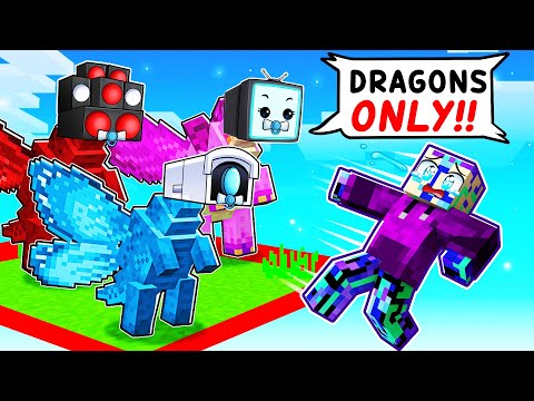 Dash - Locked on ONE CHUNK But We're DRAGON MOBS With SKIBIDI BABYS!