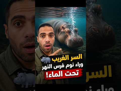 🦛 السر الغريب وراء نوم فرس النهر تحت الماء! #سر #نوم #فرس_النهر  #سباحة #معلومات_دايلي