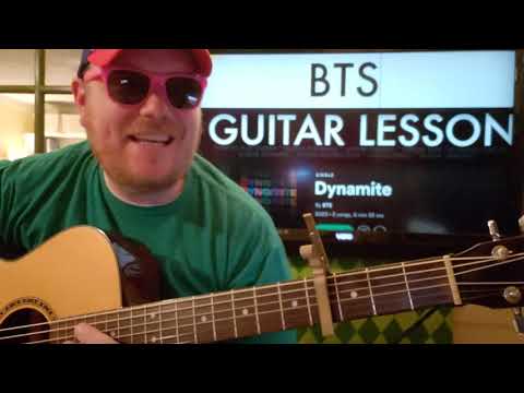 How To Play Dynamite BTS (방탄소년단) // easy guitar tutorial beginner lesson easy chords