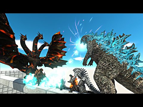 Godzilla vs Other Kaiju Monsters | Godzilla 2021 vs Volcano Ghidorah-Animal Revolt Battle Simulator