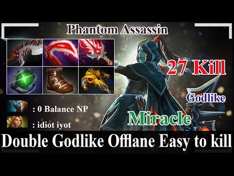 Miracle Godlike - Phantom Assassin Safelane 27 Kill | EZ GAME | Dota 2 Sroksre #Miracle #Godlike