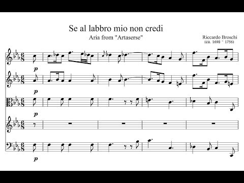 Broschi, Riccardo (ca. 1698 - 1756) Se al labbro mio non credi (from "Artaserse", London 1734)