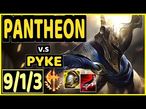 HOIT (PANTHEON) vs PYKE - 9/1/3 KDA BOTTOM SUPPORT GAMEPLAY - KR Ranked GRANDMASTER