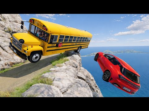 Cars Vs Bus on Cliff of Death 😱 | BeamNG.drive#209 