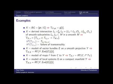 Shifted symplectic structures and applications (Tony Pantev)