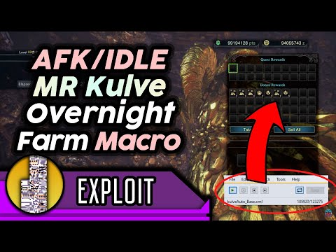 IDLE/OVERNIGHT Kulve Taroth Farm - Easily Grind Materials AFK Using PS4Macro | MHW Iceborne