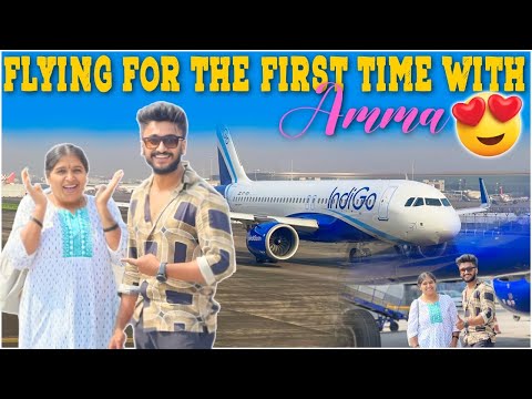 1st time flight experience with my mom || 