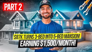 PART 2! How $87,000 Made A FIVE BEDROOM Rental Star: Full Walkthrough!! Section 8 Real Estate Invest