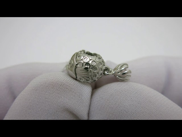 Срібний шарм "Риба Фугу" для Pandora ш7 Відео огляд