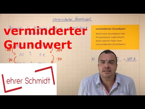 reduced base value | percentage calculation | mathematics | Lehrerschmidt