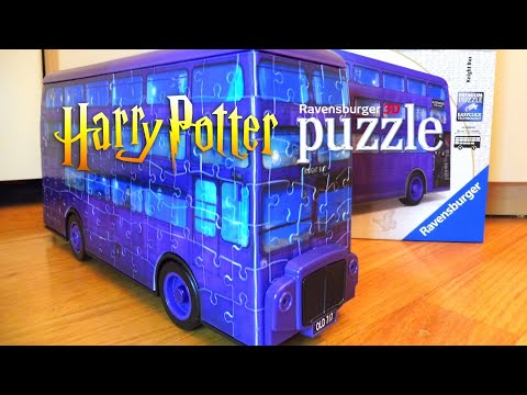 Harry Potter 3D Puzzle: Knight Bus - Ravensburger 3D Jigsaw Puzzle (Silent Unboxing & Speed Build)