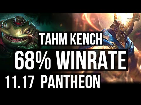 TAHM KENCH vs PANTHEON (TOP) | 68% winrate, 13/2/7, Legendary | NA Master | v11.17