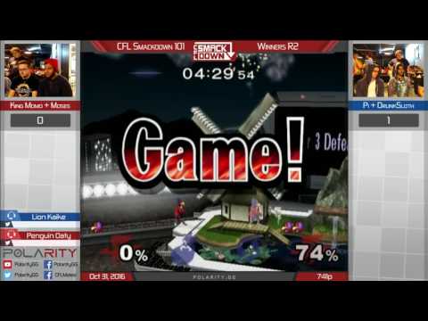 CFL Smackdown 101 Melee - Momo + Moses vs Drunksloth + Pi - Doubles Winners Qs