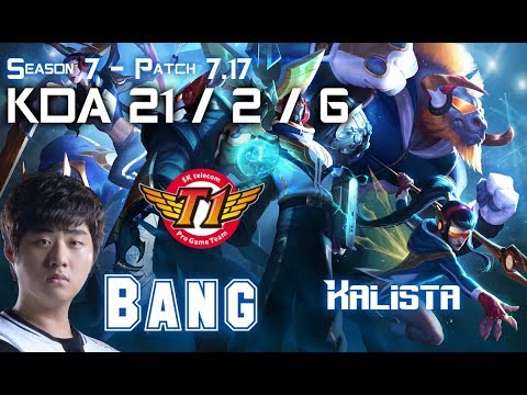 SKT T1 Bang KALISTA vs SKT T1 Huni TRISTANA ADC - Patch 7.17 KR Ranked