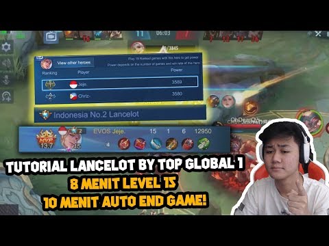 TUTORIAL LANCELOT EMBLEM, ITEM, SKILL BY TOP 1 LANCELOT / TOP 2 INDONESIA LANCELOT - EVOS JEJE