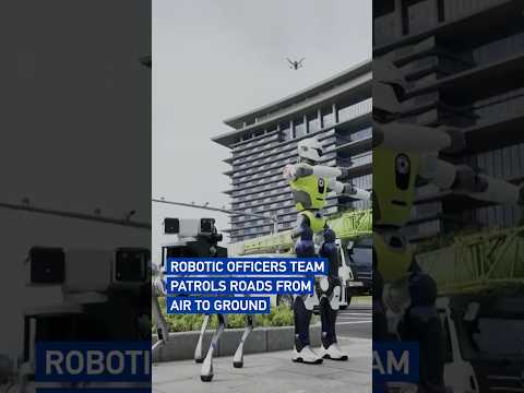 Robotic officers team patrols roads from air to ground#coolchina