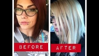Bleach bath to lighten hair/toning wella t18 toner journey to white hair before and after tutorial