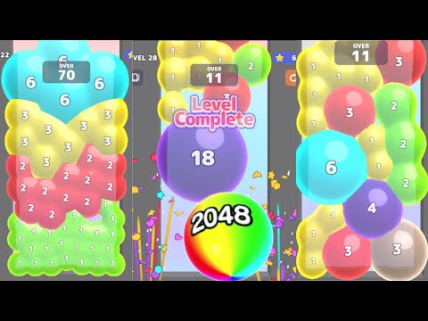 Ball Run 2048 gameplay vs Melty Bubbles (Bonus Level 1 - 7) vs Slime Merge Run Satisfying Games 😎👍👌