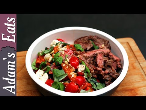 Steak with a roasted red pepper salad | Steak recipes