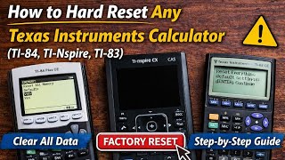 How to Hard Factory Reset ANY TI Texas Instruments Graphic Calculator