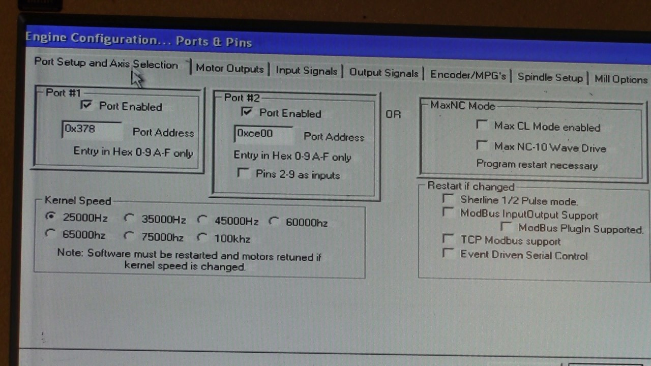 Mach3, Spindle relay setup