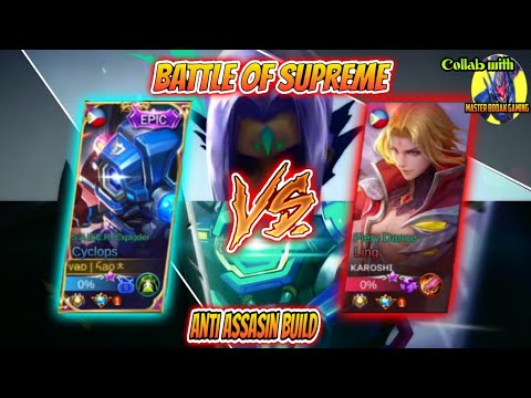 CYCLOPS MEET TOP GLOBAL "SUPREME LING" IN RANK! | Anti Assasin Build | Supreme No.1 Cyclops