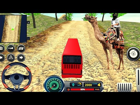 Uphill Offroad Red Bus Driving Simulator - tourist bus gameplay - androidgameplay #8