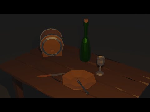 Blender timelapse: low-poly tavern table