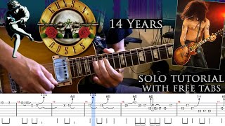 Guns N&#39; Roses - 14 Years guitar solo lesson (with tablatures and backing tracks)