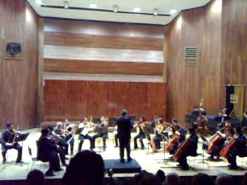 Chema tocando Brandenburgo 3 en Sol Mayor, J.S. Bach con la Sinfonietta de cámara de la ENM UNAM