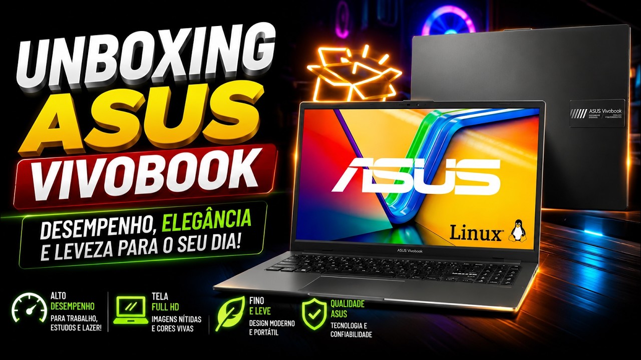 Miniatura da avaliação em vídeo de Notebook ASUS Vivobook 15 X1504VA-NJ1745W