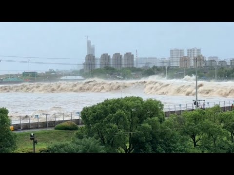 Once a year, Tsunami like waves strikes China! Typhoon Pulasan triggers flooding in Shanghai