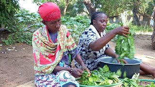 Cooking African Traditional Vegetables for Lunch
