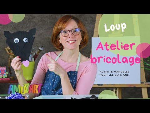 Loup noir. Bricolage facile pour enfant. Activité pour les enfants de 2 à 5 ans.
