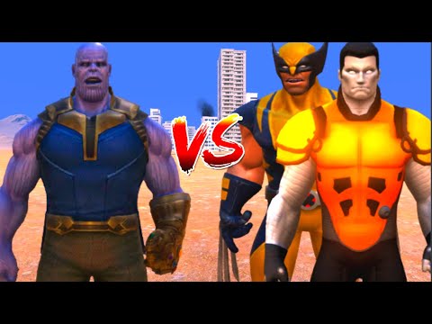 100 Thanos vs 1000 Wolverine and 1000 Colossus (Marvel vs Marvel)
