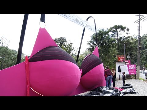 Nova Friburgo ganha maior sutiã do Brasil