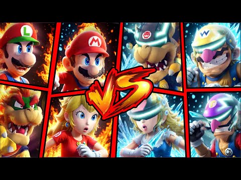 MARIO, LUIGI, BOWSER, PEACH CUP BATTLES - Mario Strikers Battle League