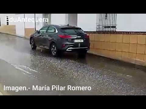 Sol, lluvia, granizo y viento en La Carlota ( Córdoba ).