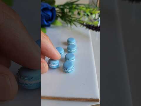 Making the miniature macaron polymer clay earring orders! #shorts