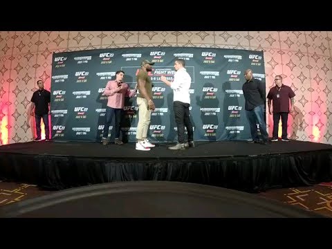 Yoel Romero vs Robert Whittaker and Amanda Nunes vs Valentina Shevchenko UFC 213 Media Day Staredown