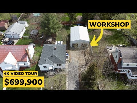 🏡 4K Home Tour - Explore This Spacious Bungalow with an Impressive Workshop! 🛠️🌳✨