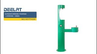 Outdoor Drinking Fountain – 2 Stations - Green SKU #D1774289