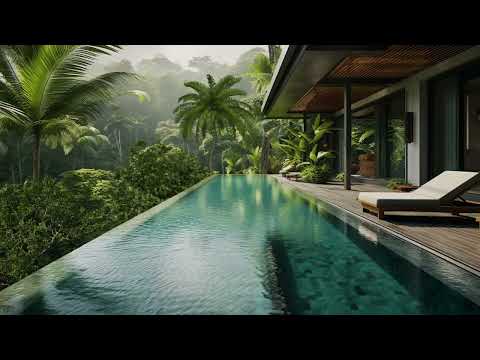 Tropical Swimming Pool Ambience - Relaxing Sound Of Nature (Birdsong, Water Stream,...) In 8 Hours