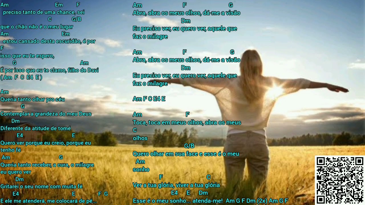 Cifra Abra os meus olhos - Jozyanne